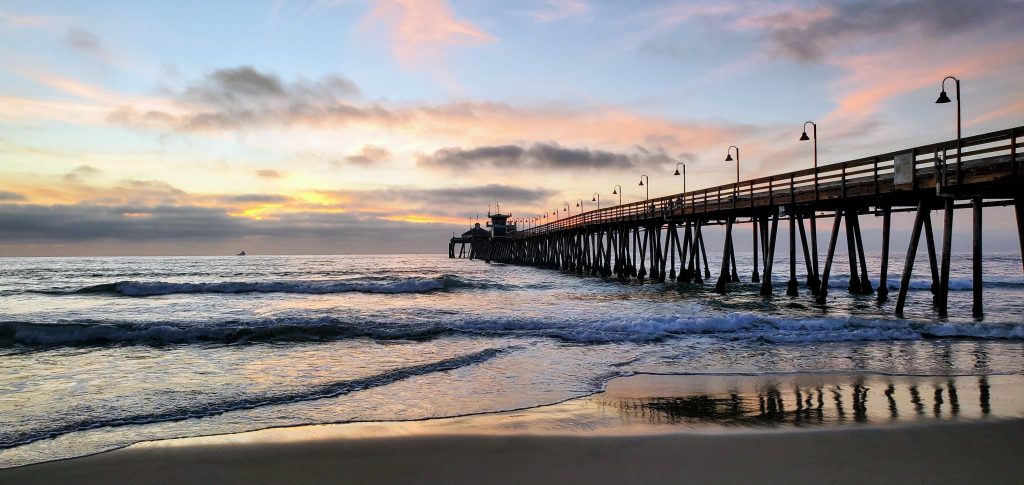 Imperial Beack pier at sunset
